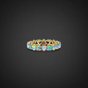 Zubeda Gems Heart Shaped Ethiopian <b>Fire</b> Opal 925 Silver Bezel Set Wedding Band Ring Women's Classic Engagement Love Gift - Product Image 6