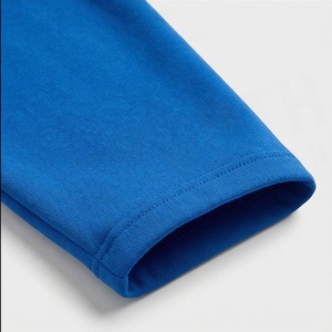 Conjunto de Sudadera con Capucha y Pantalones Cortos de 2 Piezas para Mujer, Color Azul, Felpa, Ropa Deportiva Informal, Largo por Encima de la Rodilla, Manga Larga, Color Sólido - Product Image 6