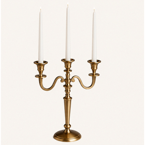 Wholesale Vintage Metal 3 Arm Candelabra Metal Gold Candle Holder Candlestick <b>Stand</b> for Wedding Table Centerpiece Hotel Events - Product Image 1