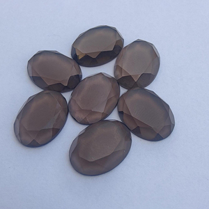 Cuarzo Ahumado Natural, Corte en Tableta, Forma Ovalada, Calibrado, Parte Posterior Plana, Gema para Joyería, Disponible en Todos los Tamaños - Product Image 6
