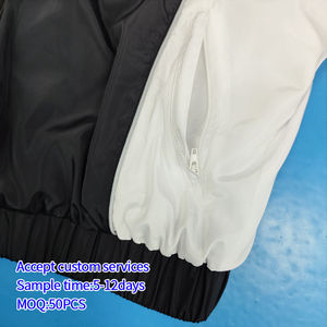 Custom Two Piece <b>Summer</b> Vintage Windbreaker Short <b>Jacket</b> Set Zip 100% Cotton Streetwear Unisex Tracksuit Short Set - Product Image 4
