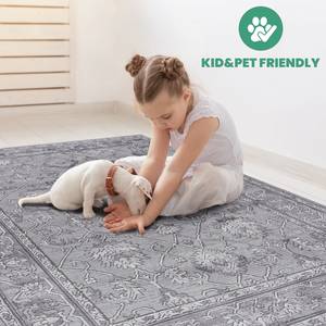 Juego de Alfombras Orientales Grises de la Colección MARFI, 5X7, Alfombra de Área Premium - Product Image 6