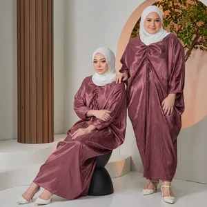 ชุดเดรสยาวแขนยาวทรงคัฟตันสีพลัมสำหรับผู้หญิงมุสลิม แฟชั่นมาเลเซียขายดีอันดับต้นๆ เหมาะสำหรับใส่ทำงานประจำวัน สวยสง่า - Product Image 4