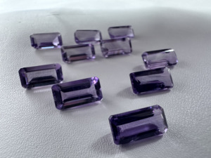 Aigue-marine naturelle brésilienne 6x12mm taille émeraude qualité AAA, pierre précieuse violette étincelante pour bijoux de créateur - Product Image 2