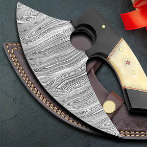 Custom Handmade Damascus Steel Pizza Cutter Wheel with Bone & Black Horn Handle | Premium Kitchen Pizza Slicer - Product Image 4