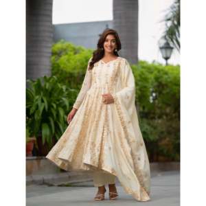 ชุด anarkali และกางเกงผู้หญิงที่สวยงามพร้อม dupatta สำหรับปาร์ตี้ - Product Image 5