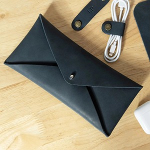 Portefeuille Chic en Cuir Lisse, Pochette Longue de Voyage, Pochette à Monnaie Élégante, Porte-Cartes Minimaliste pour Billets - Product Image 1