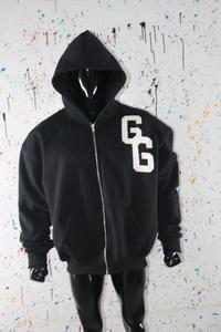 Prix bas, haute qualité, sweats à capuche zippés respirants personnalisés pour l'hiver, 100% coton molletonné, logo sur le devant pour hommes, URBAN PRODUCTIONS - Product Image 2