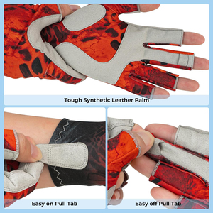 Gants de pêche professionnels sur mesure pour l'extérieur, antidérapants, respirants, légers, avec fermeture auto-agrippante, unisexe - Product Image 4