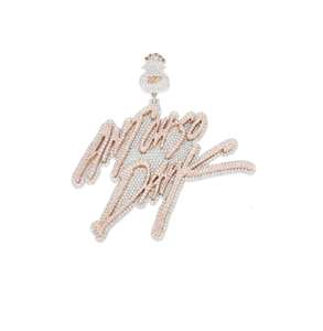 <b>Custom</b> Graffiti <b>Name</b> Money Bag Charm | Iced Moissanite Hip Hop Pendant | Personalized Script <b>Name</b> 925 Silver <b>Necklace</b> - Product Image 1