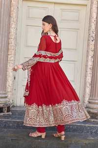 Ramdev Trading – Nouvelle collection Anarkali Salwar Kameez en soie romaine pour l'Aïd et le Ramadan, tailles plus, 3 couleurs disponibles, en promotion - Product Image 3