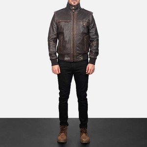 Veste en cuir véritable de haute qualité pour hommes Finer Threads 2026 ODM, style motard, mode streetwear, automne, respirante, vente en gros - Product Image 1