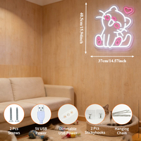 Neonawall En gros Enseigne néon LED personnalisée IP65 motif chat mignon et cœur, à intensité variable USB, Décoration murale pour Chambre, Salle de jeux, Fête, Mariage et Maison