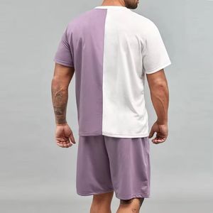 Ensemble décontracté deux pièces pour homme, style costume, été 2025 – T-shirt tricoté tendance à manches courtes et short ample - Product Image 5
