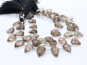 ลูกปัดควอตซ์สโมคกี้ทรงสามเหลี่ยมเจียระไนขนาด 8x11-9x13 มม. ลูกปัดพลอยควอตซ์สโมคกี้ทรงผูกโบว์ขนาด 8 นิ้ว เจียระไนทรงสามเหลี่ยม - Product Image 2