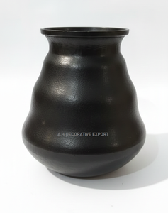 Vase de table en métal noir mat, style industriel moderne, écologique, pot de fleurs décoratif, décoration minimaliste pour la maison, finition charbon élégante - Product Image 5