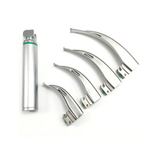 Laryngoscopes manuels réutilisables à fibre optique Odontomed 2011 ODM-25-02F, 10 lames Macintosh Miller, 2 poignées, instruments en acier inoxydable - Product Image 2