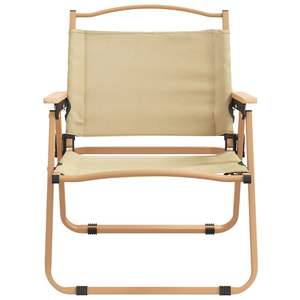 D0100H796BP Ensemble de 2 chaises de camping beiges, meubles d'extérieur portables et minimalistes, toutes saisons, en tissu rectangulaire - Product Image 6