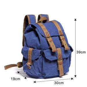 Sac à dos décontracté en toile souple BAGNEX pour femme, 20L, design vintage, fermeture à cordon, poignée souple, motif lettres, pour l'école et les voyages - Product Image 3