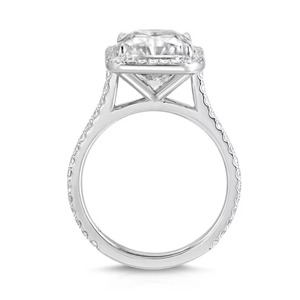 14k White <b>Gold</b> Radiant Diamond <b>Ring</b> 6.70CT Lab Grown Engagement <b>Ring</b> 1.8MM Cathedral Band IGI Certified VS+ Clarity Prong <b>Set</b> - Product Image 3