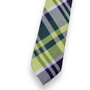 Premium Green Plaid Necktie | Designer Checkered Polyester Tie for Men Formal Business Wedding Party Fashion <b>Accessory</b> Luxury - Product Image 2