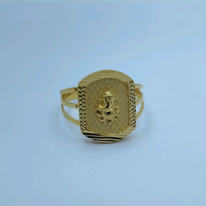 Traditional Gold Ganesha <b>Ring</b> for <b>Men</b> Classic Religious Design Finger <b>Ring</b> Indian Gold Jewellery for Daily Wear - Product Image 1