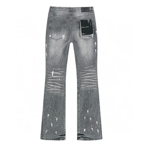 Jeans de Mezclilla Ajustados de Cintura Alta para Mujer, Estilo Vintage Desgastado, Formales, Largos, Transpirables, Ajustados, de Algodón, para Otoño - Product Image 2