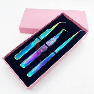 Pince à épiler de précision Somofy Enterprises, professionnelle, en acier inoxydable, avec design de poignée en forme de cœur, pointes en fibre lisses - Product Image 2