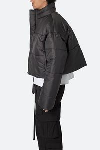 Custom <b>Men</b>’s Cropped Drop Shoulder Puffer Jacket – Oversized Boxy Fit Quilted Winter Jacket - Product Image 4