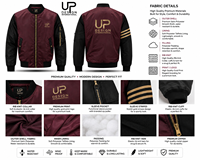 Blouson Bomber Homme Personnalisé Bordeaux et Noir, Coupe-Vent avec Poignets Côtelés, Style Streetwear, Vente en Gros OEM Usine