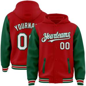 เสื้อแจ็คเก็ตเบสบอลแบบ Letterman คุณภาพพรีเมียมสำหรับส่งออก  ปักชื่อทีม หมายเลขผู้เล่น คอเสื้อแบบริบ กระดุมแป๊ก รับผลิตแบบ OEM ขายส่งจากโรงงาน - Product Image 1