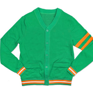 OEM Winter <b>Thick</b> <b>Long</b>-Sleeve V-neck Anti-Wrinkle <b>Cardigan</b> Sweater Covered Button Closure Custom Embroidery Front for Sororities - Product Image 1