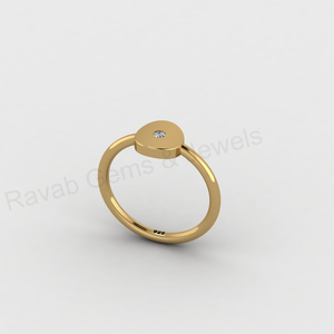 Anillo de Boda Apilable de Plata 925 con Diamante CZ Redondo de 8mm y Baño de Oro de 18k, el Más Vendido, Regalo para Ella - Product Image 2
