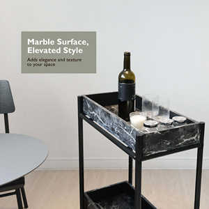 Chariot de transport robuste en acier à double niveau avec étagères modulaires, chariot de rangement roulant pour appartement et buanderie - Product Image 4