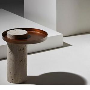 Mesa de Cóctel de Aluminio de Alta Calidad, Mueble de Primera Calidad con Detalles Metálicos, Mesa Auxiliar para el Hogar, Hotel, Vino y Bebidas, Latón - Product Image 1