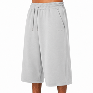 New Arrival Custom 100% Cotton <b>Baggy</b> Solid Mid Waist Breathable Heavyweight Fleece Jogger <b>Shorts</b> <b>Mens</b> Plus Size OEM - Product Image 4