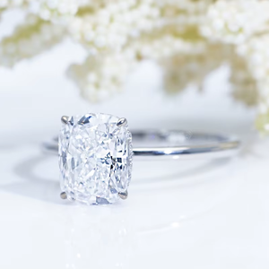 แหวนหมั้นเพชรทรงคุชชั่นแพลตตินั่ม ได้รับการรับรองจาก GIA สี D ธรรมชาติ เครื่องประดับคลาสสิกสำหรับผู้หญิง - Product Image 6