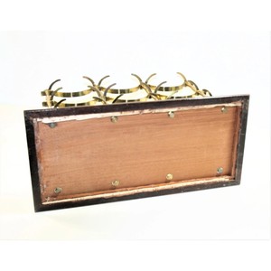 Classic Brass <b>Wine</b> Rack Rectangle Metal Bottle Holder With Wooden Base Durable For Home Bar Storage - Product Image 2