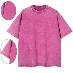 Camisetas de Gran Tamaño para Hombre, Estilo Vintage, con Logotipo Gráfico Personalizado en la Parte Delantera, Tejidas, 100% Algodón, Lavado Ácido, Ropa Urbana - Product Image 4