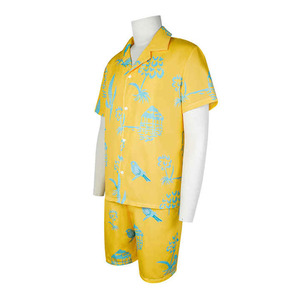 Ensemble été homme, short et t-shirt assortis, tissu en coton respirant, coupe décontractée, confortable, style vacances plage. - Product Image 4