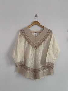 Conjunto de Dos Piezas de Encaje Floral Boho para Mujer, Pijama de Algodón Bordado, Suave y Transpirable, Nueva Llegada - Product Image 3