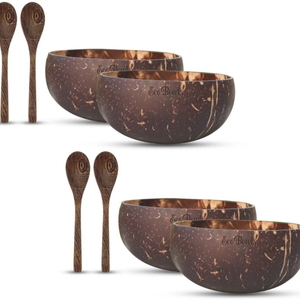 ชุดชามมะพร้าวพรีเมียมจากเวียดนาม พร้อมช้อนไม้ เป็นมิตรกับสิ่งแวดล้อม เหมาะสำหรับสลัด สมูทตี้ และเครื่องครัว - Product Image 1