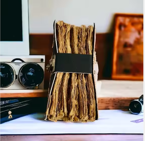 สมุดบันทึกหนังวินเทจพิมพ์ลาย UV สมุดวาดเขียนลายต้นไม้แห่งชีวิตวิบวับ พร้อมกระดาษขอบหยักแบบโบราณ สมุดบันทึกส่วนตัวเย็บด้วยด้าย - Product Image 4