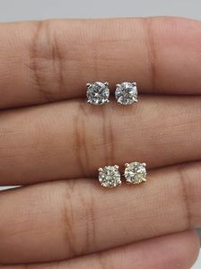Boucles d'oreilles clous en diamant de laboratoire en gros d'usine 0,50-3,00 CTW, certifiées IGI, DEF VVS, diamant rond, or 14K - Product Image 2