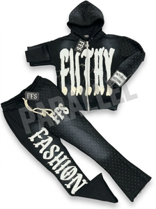 Designer Men's Winter Hip Hop Tracksuit <b>Knitted</b> Sweatpants Hoodie Jogger <b>Set</b> 100% Cotton Breathable - Product Image 3