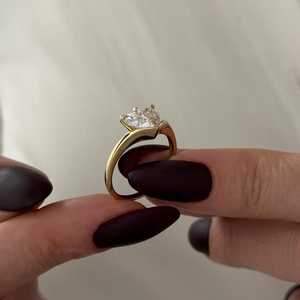 2 Carat Heart Shape Unique Solitaire <b>Ring</b> , Nested Lab Grown <b>Diamond</b> Engagement <b>Ring</b> , IGI Certified - Product Image 6