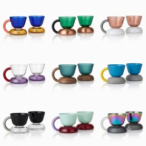 ชุดแก้วพอร์ซเลนทันสมัย สีสันสดใส สำหรับกาแฟเอสเพรสโซ ลาเต้ คาปูชิโน ใช้ซ้ำได้ ป้องกันการรั่วซึม เก็บอุณหภูมิได้ เหมาะสำหรับร้านกาแฟและใช้ในบ้าน - Product Image 2
