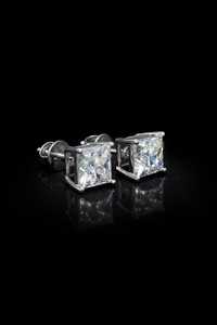 Manufacturer 7mm Princess Cut VVS Lab Grown Diamond Men Stud <b>Earrings</b> D Color 14k 18k Solid Gold Push Screw <b>Back</b> Wholesale Price - Product Image 6