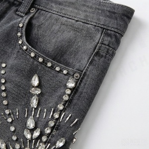 Men Summer Premium Workout Style <b>Shorts</b> Denim High Quality Low Rate Quick Dry Rhinestone Casual Fashion Streetwear <b>Trousers</b> - Product Image 5