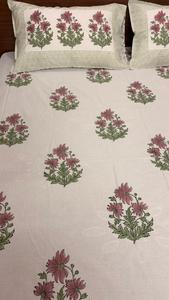 Vintage Floral Hand Block Printed 100% Cotton 200TC Bedsheet Multidesign Jaipuri <b>Bedding</b> Set Handmade Artisan Home Decor Export - Product Image 2
